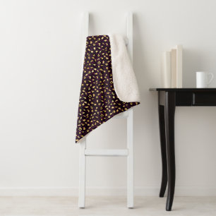 Cobertor Sherpa Série Design Leopardo Roxo e Dourado 2