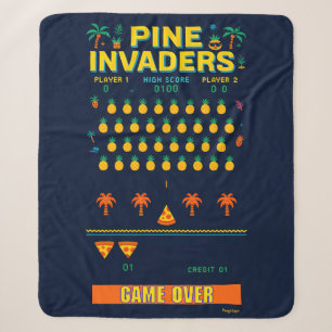 Cobertor Sherpa Série Pine Invaders-Pineapple Empire Retro Games