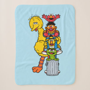Cobertor Sherpa Sesame Street Amigos da Sesame Street Posam