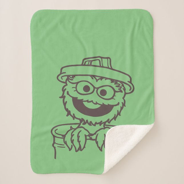 Cobertor Sherpa Sesame Street | Oscar, o Monstro (Frente)