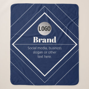 Cobertor Sherpa Seu Logotipo e Design Moderno Personalizável Azu