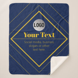 Cobertor Sherpa Seu logotipo e modelo de design personalizável