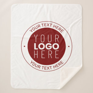 Cobertor Sherpa Seu logotipo e texto personalizável Cor vermelho