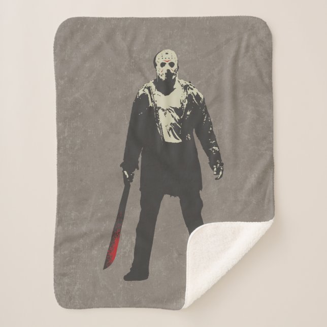 Cobertor Sherpa Sexta-feira, 13 | Jason Voorhees Caracter Art (Frente)