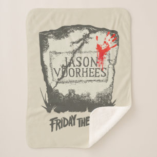 Cobertor Sherpa Sexta-feira, 13 Jason Voorhees Headstone