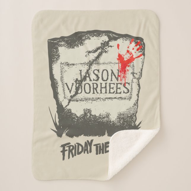 Cobertor Sherpa Sexta-feira, 13 | Jason Voorhees Headstone (Frente)