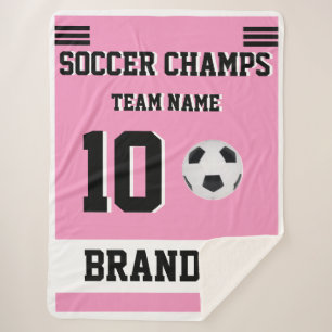 Cobertor Sherpa Sherpa Blanche Futebol rosa-preto esporte de amor
