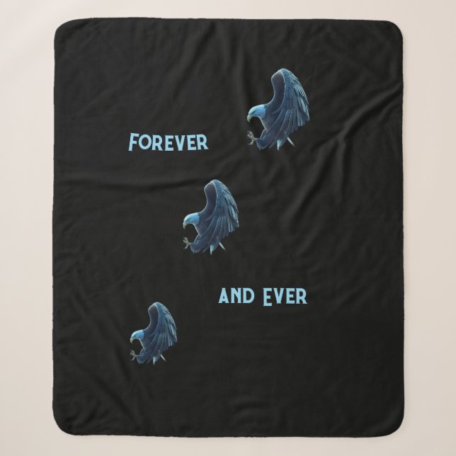 Cobertor Sherpa Sherpa Blanket Bald Eagle Heart Forever and Ever 2 (Frente)