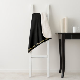 Cobertor Sherpa Sherpa Blanket-Black Monogramas personalizados