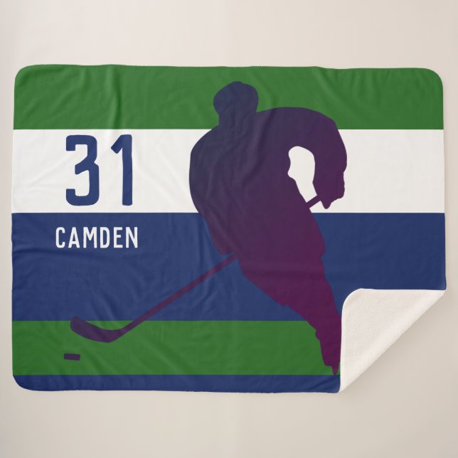 Cobertor Sherpa Sherpa Blanket de Hóquei Personalizado (Frente (Horizontal))