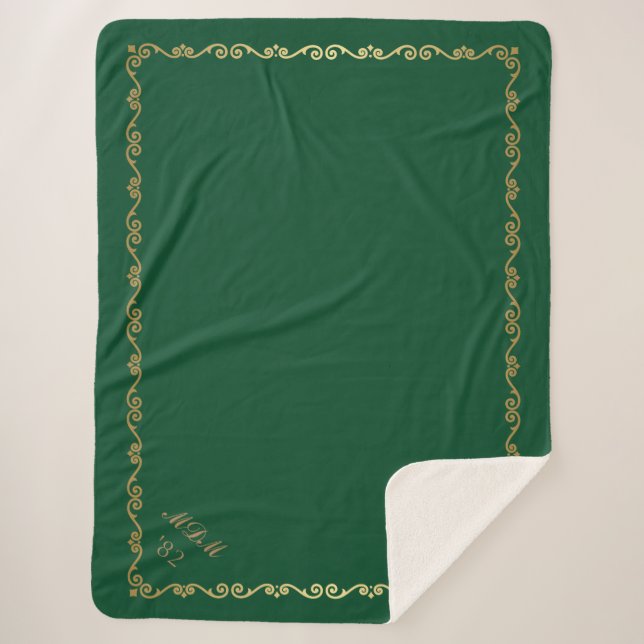 Cobertor Sherpa Sherpa Blanket-Emerald Monogramas personalizados (Frente)