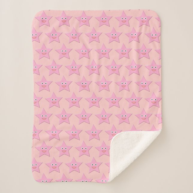 Cobertor Sherpa Sherpa Blanket, Estrela Rosa bonito (Frente)