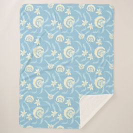 Cobertor Sherpa Sherpa Blanket, floral azul pálido