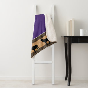Cobertor Sherpa Sherpa Blanket-Grande Ellowstone Elk Roxo