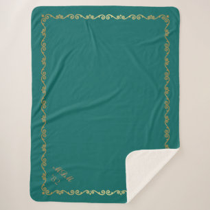 Cobertor Sherpa Sherpa Blanket-Jade Teal Monogramas