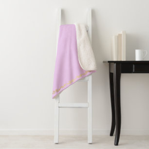 Cobertor Sherpa Sherpa Blanket-Large-Pink e Dourado Scroll Impress