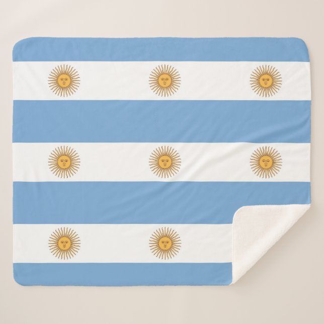Cobertor Sherpa Sherpa Blanket Patriótico com bandeira argentina (Frente (Horizontal))