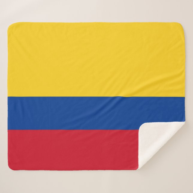Cobertor Sherpa Sherpa Blanket Patriótico com bandeira colombiana (Frente (Horizontal))