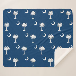 Cobertor Sherpa Sherpa Blanket Patriótico com bandeira da Carolina