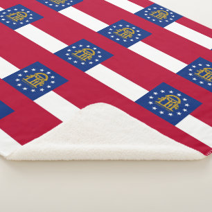 Cobertor Sherpa Sherpa Blanket Patriótico com bandeira da Geórgia