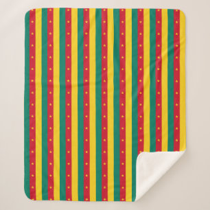 Cobertor Sherpa Sherpa Blanket Patriótico com bandeira de Camarões