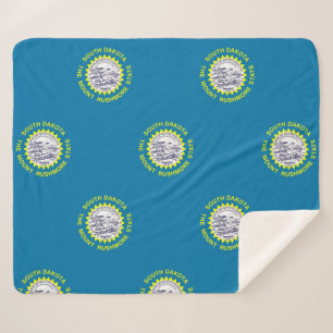 Cobertor Sherpa Sherpa Blanket Patriótico com bandeira de Dakota 