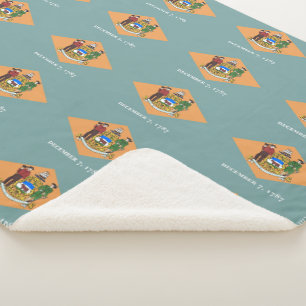Cobertor Sherpa Sherpa Blanket Patriótico com bandeira de Delaware