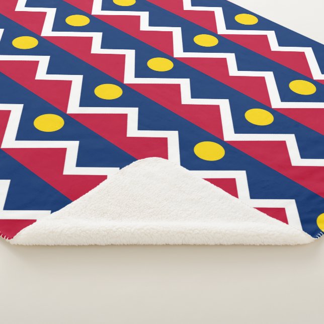 Cobertor Sherpa Sherpa Blanket Patriótico com bandeira de Denver (3/4)