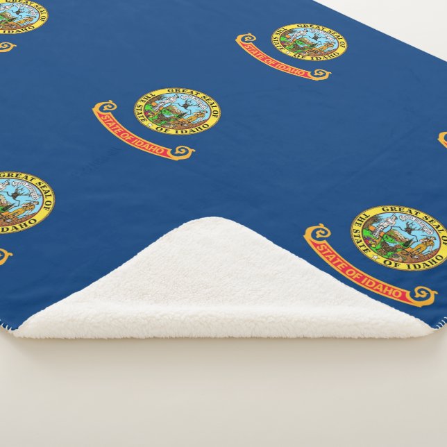 Cobertor Sherpa Sherpa Blanket Patriótico com bandeira de Idaho (3/4)