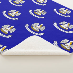 Cobertor Sherpa Sherpa Blanket Patriótico com bandeira de Louisia