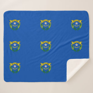 Cobertor Sherpa Sherpa Blanket Patriótico com bandeira de Nevada