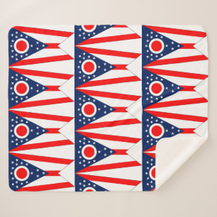 Cobertor Sherpa Sherpa Blanket Patriótico com bandeira de Ohio