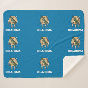 Cobertor Sherpa Sherpa Blanket Patriótico com bandeira de Oklahom