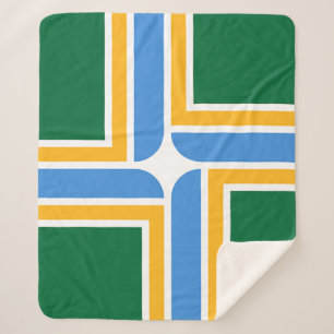 Cobertor Sherpa Sherpa Blanket Patriótico com bandeira de Portland