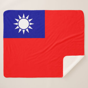 Cobertor Sherpa Sherpa Blanket Patriótico com bandeira de Taiwan