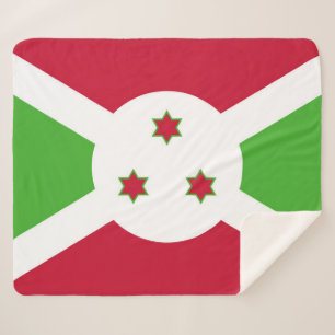 Cobertor Sherpa Sherpa Blanket Patriótico com bandeira do Burundi