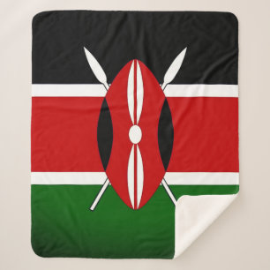Cobertor Sherpa Sherpa Blanket Patriótico com bandeira do Quênia