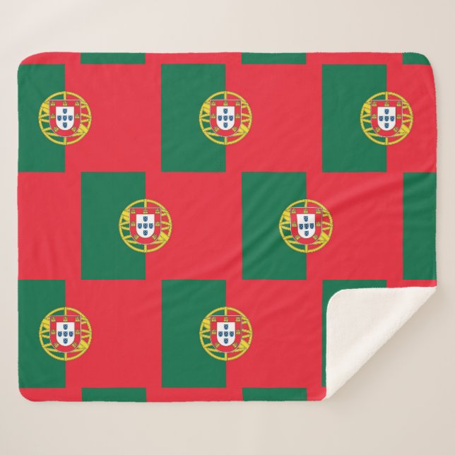 Cobertor Sherpa Sherpa Blanket Patriótico com bandeira portuguesa (Frente (Horizontal))