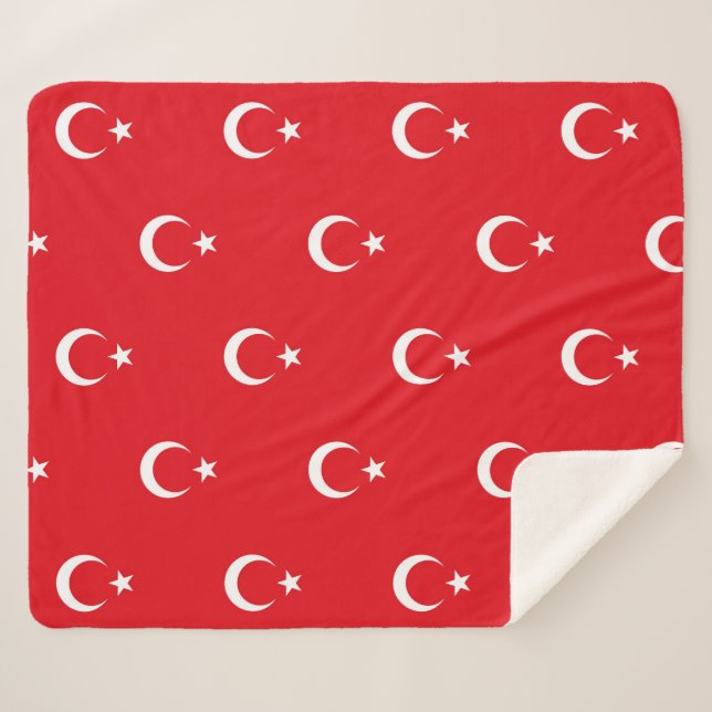 Cobertor Sherpa Sherpa Blanket Patriótico com bandeira turca (Frente (Horizontal))