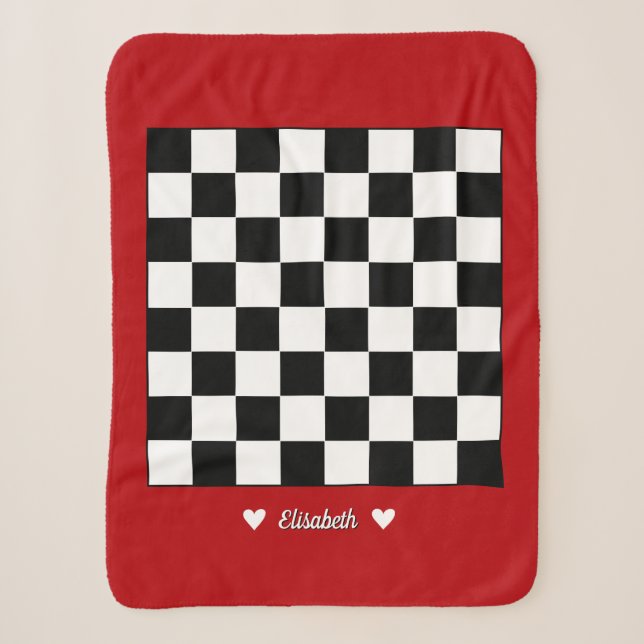 Cobertor Sherpa Sherpa Blanket personalizável com Design Chessboar (Frente)