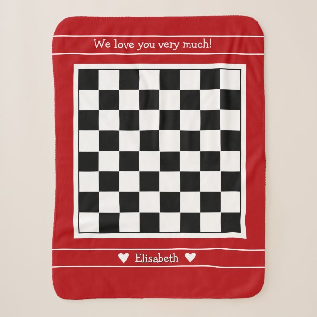 Cobertor Sherpa Sherpa Blanket personalizável com Design Chessboar (Frente)