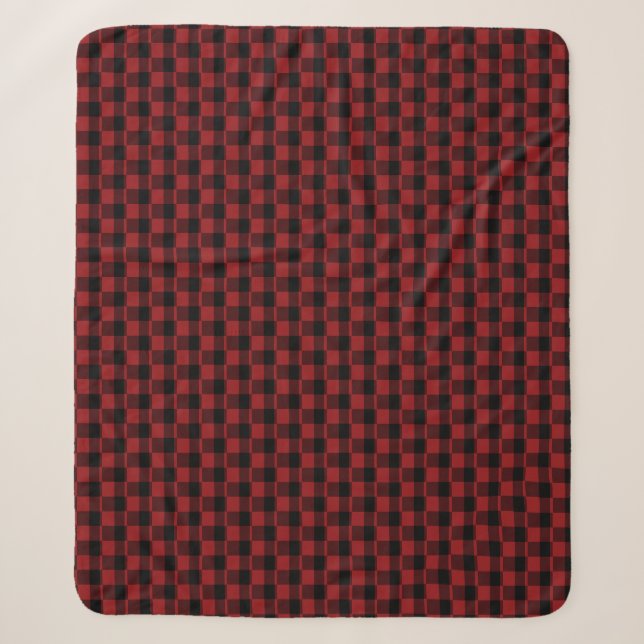 Cobertor Sherpa Sherpa Blanket preto e vermelho (Frente)