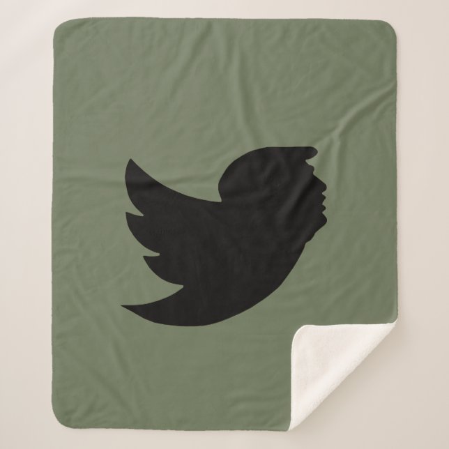 COBERTOR SHERPA SHERPA BLANKET - T DESIGN DE AVES - VERDE/PRETO (Frente)