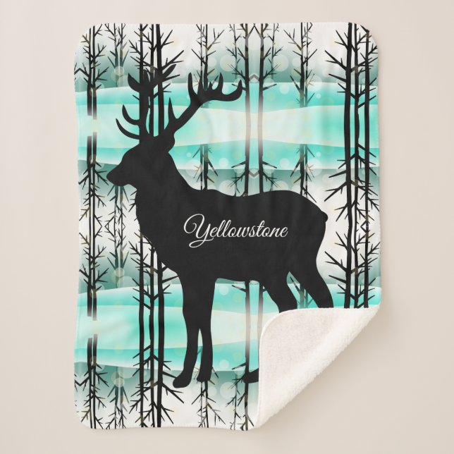Cobertor Sherpa Sherpa Blanket-Yellowstone Elk (Frente)