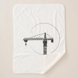 Cobertor Sherpa Sherpa-Fleecedecke mit Kran-Grafik