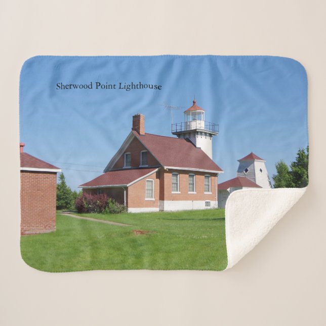 Cobertor Sherpa Sherwood Point Lighthouse Sherpa coberket (Frente (Horizontal))