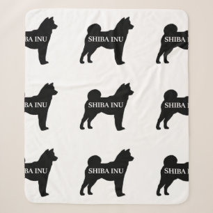Cobertor Sherpa Shiba Inu nome silo preto