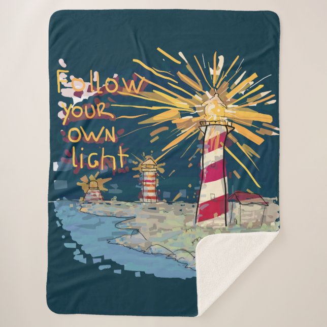 Cobertor Sherpa Siga sua própria luz (Frente)