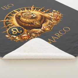Cobertor Sherpa Signo Zodiacal Leão Personalizado