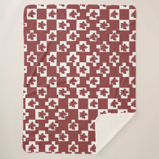 Cobertor Sherpa Silhueta de flores em padrão.